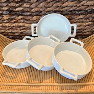 Revol France Belle Cuisine White Porcelain Flan Dishes
